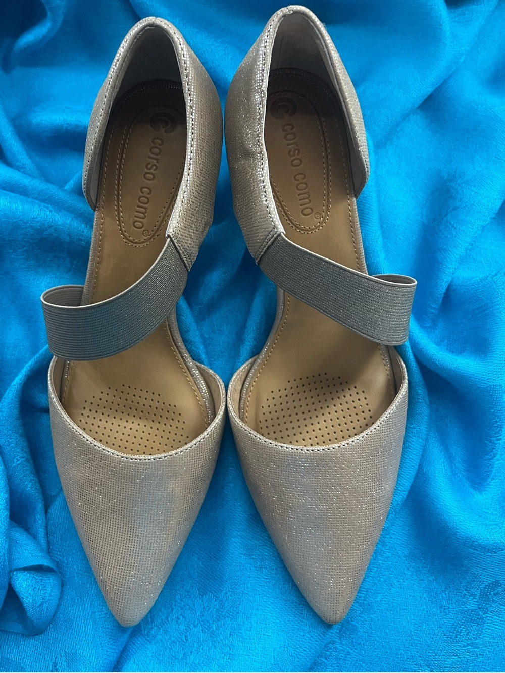 Corso Como Black Heels Shoes Pointed Toes with straps Size 8.5M. Pre-owned